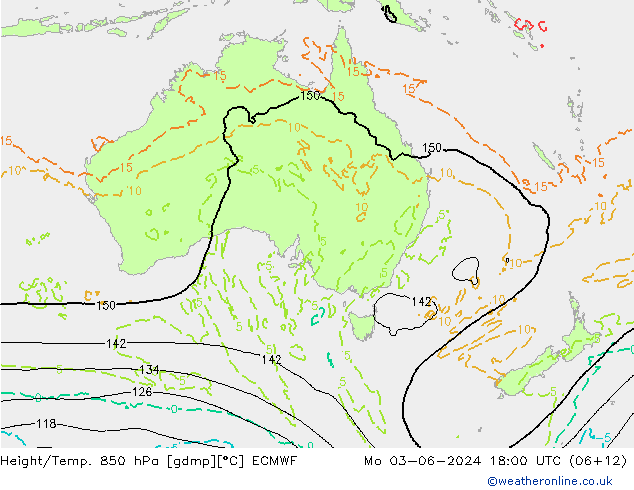 Z500/Yağmur (+YB)/Z850 ECMWF Pzt 03.06.2024 18 UTC