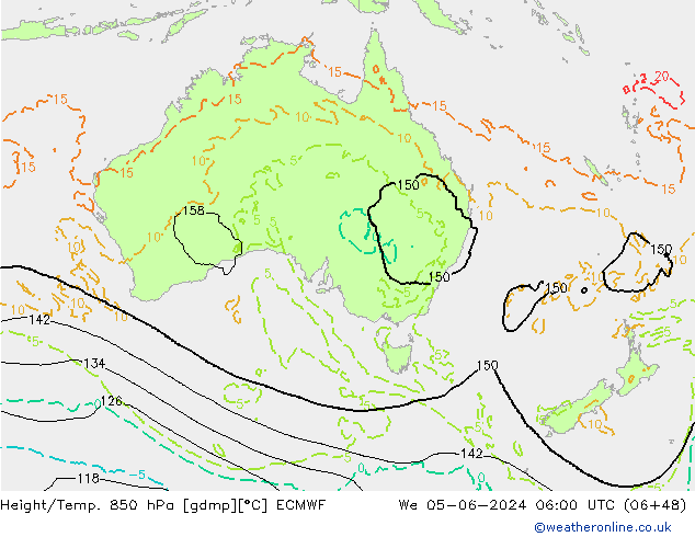 Z500/Rain (+SLP)/Z850 ECMWF Mi 05.06.2024 06 UTC