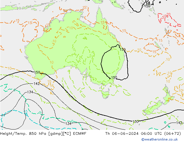 Z500/Rain (+SLP)/Z850 ECMWF czw. 06.06.2024 06 UTC