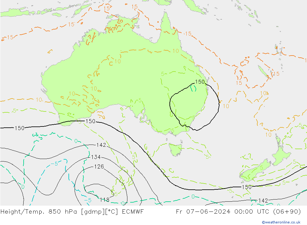 Height/Temp. 850 hPa ECMWF ven 07.06.2024 00 UTC