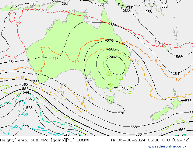 Z500/Rain (+SLP)/Z850 ECMWF czw. 06.06.2024 06 UTC