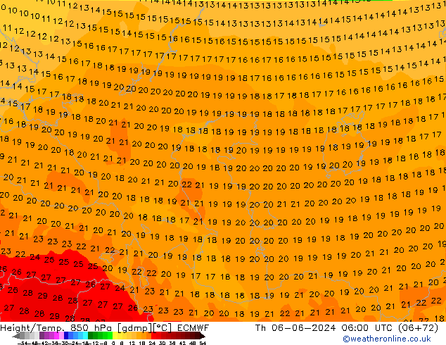 Z500/Rain (+SLP)/Z850 ECMWF Th 06.06.2024 06 UTC