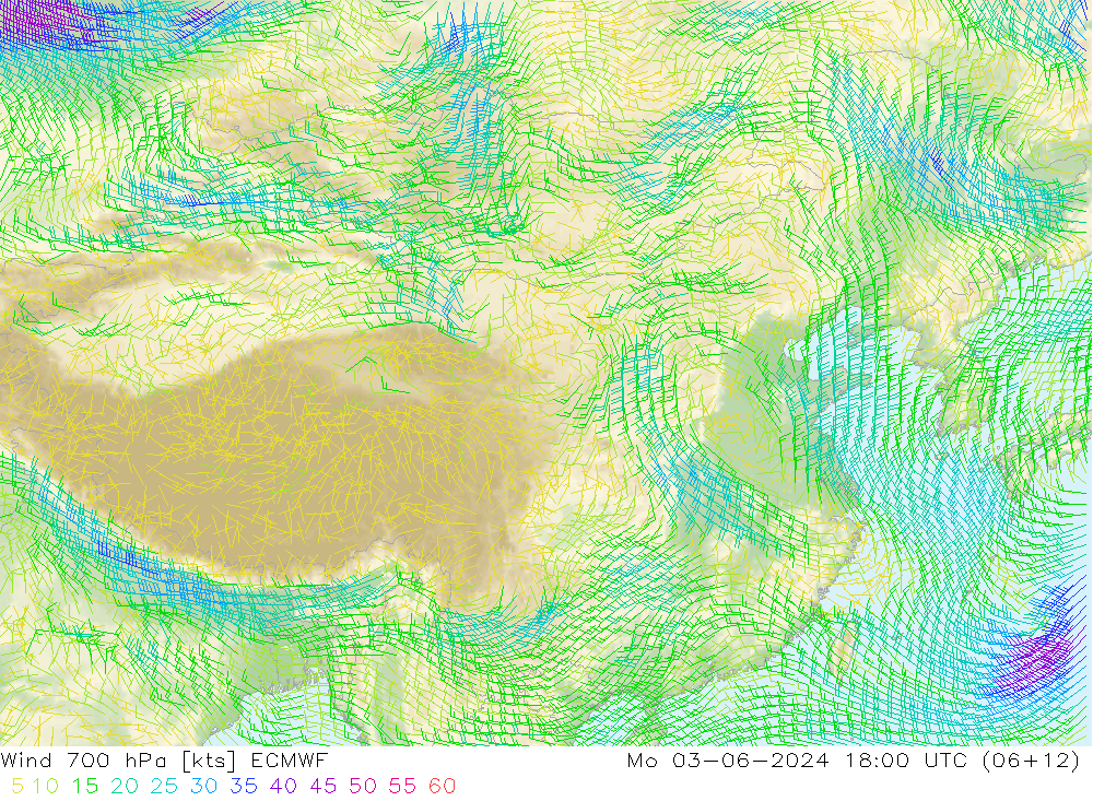 风 700 hPa ECMWF 星期一 03.06.2024 18 UTC