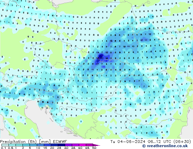 Z500/Rain (+SLP)/Z850 ECMWF Tu 04.06.2024 12 UTC