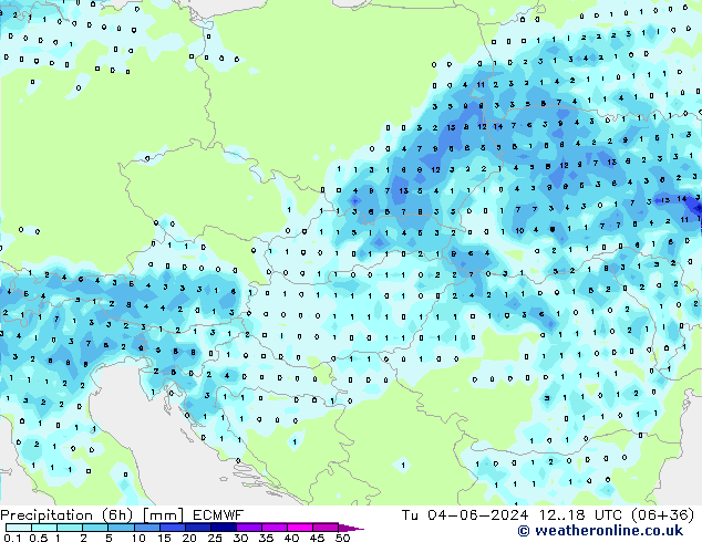 Z500/Rain (+SLP)/Z850 ECMWF вт 04.06.2024 18 UTC