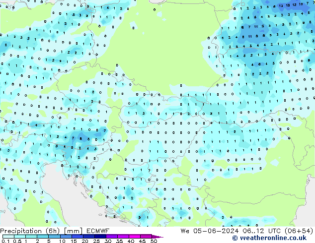 Z500/Rain (+SLP)/Z850 ECMWF mer 05.06.2024 12 UTC