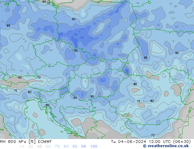 RH 850 hPa ECMWF Di 04.06.2024 12 UTC