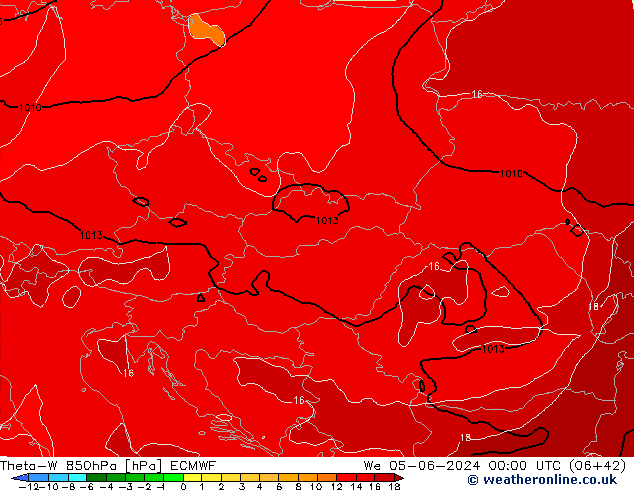 Theta-W 850hPa ECMWF We 05.06.2024 00 UTC