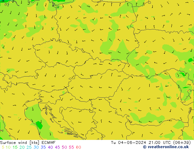 Vent 10 m ECMWF mar 04.06.2024 21 UTC