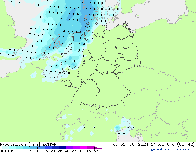 precipitação ECMWF Qua 05.06.2024 00 UTC