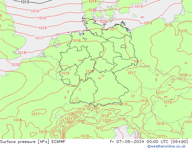 Yer basıncı ECMWF Cu 07.06.2024 00 UTC