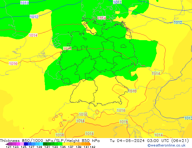 Thck 850-1000 hPa ECMWF 星期二 04.06.2024 03 UTC