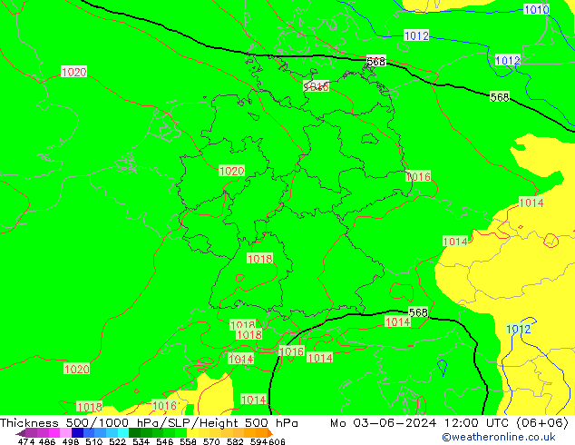 Thck 500-1000hPa ECMWF Po 03.06.2024 12 UTC