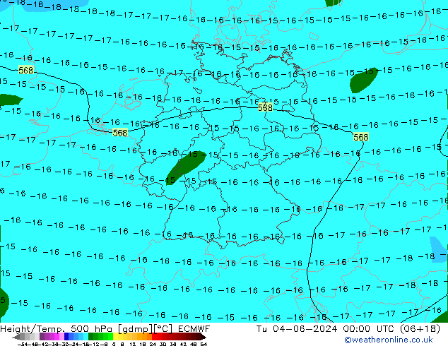 Z500/Rain (+SLP)/Z850 ECMWF Tu 04.06.2024 00 UTC