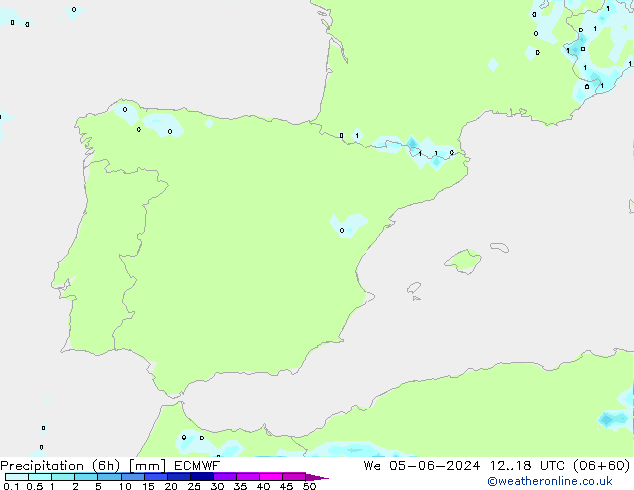 Z500/Rain (+SLP)/Z850 ECMWF Qua 05.06.2024 18 UTC