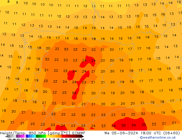 Z500/Rain (+SLP)/Z850 ECMWF Qua 05.06.2024 18 UTC