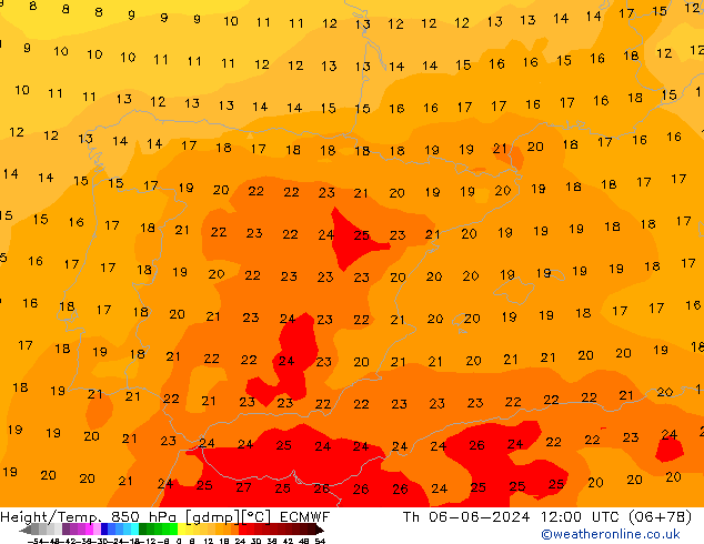 Z500/Yağmur (+YB)/Z850 ECMWF Per 06.06.2024 12 UTC