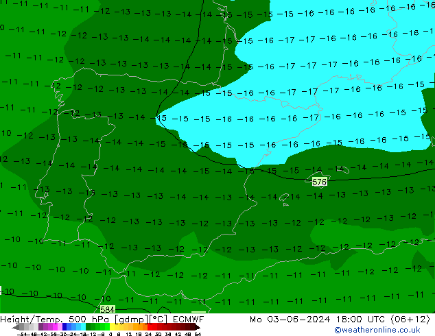 Z500/Rain (+SLP)/Z850 ECMWF Mo 03.06.2024 18 UTC