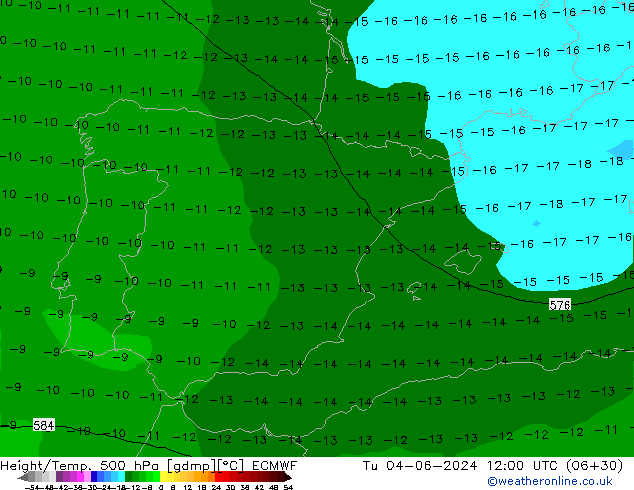 Z500/Rain (+SLP)/Z850 ECMWF Di 04.06.2024 12 UTC