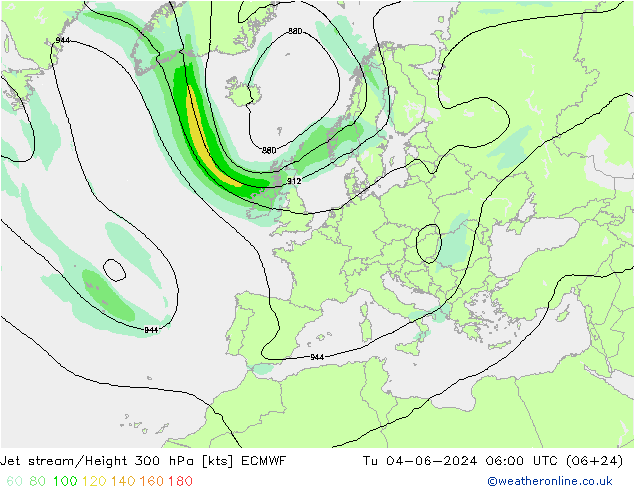 高速氣流 ECMWF 星期二 04.06.2024 06 UTC