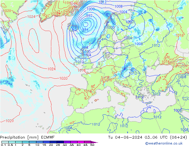 осадки ECMWF вт 04.06.2024 06 UTC