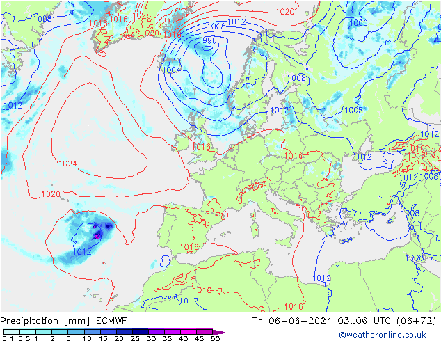 Niederschlag ECMWF Do 06.06.2024 06 UTC