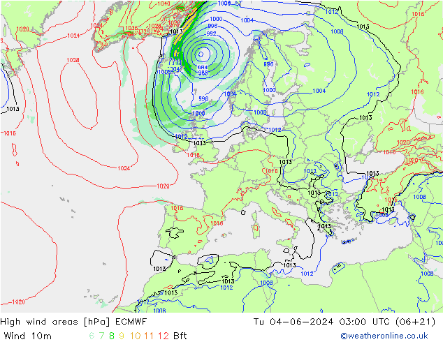 High wind areas ECMWF Tu 04.06.2024 03 UTC