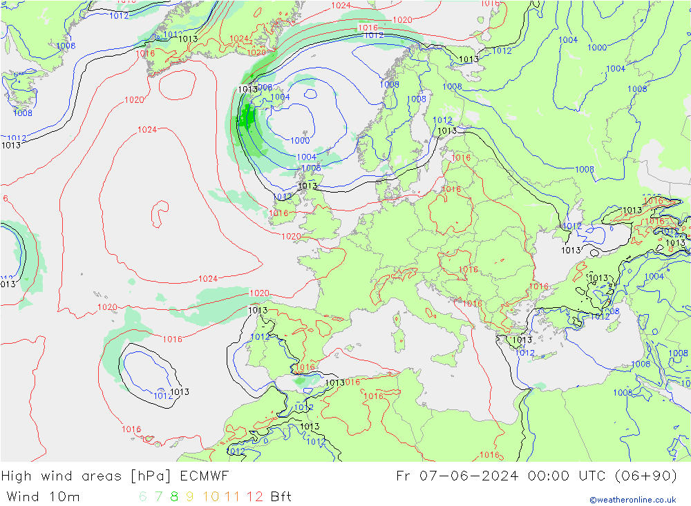 Sturmfelder ECMWF Fr 07.06.2024 00 UTC