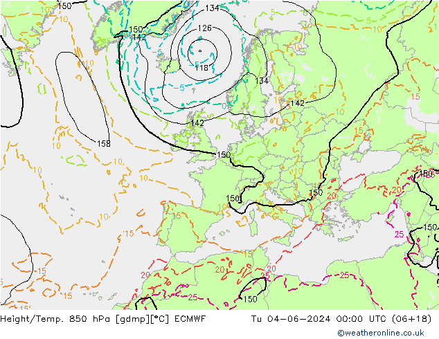 Z500/Rain (+SLP)/Z850 ECMWF Ter 04.06.2024 00 UTC