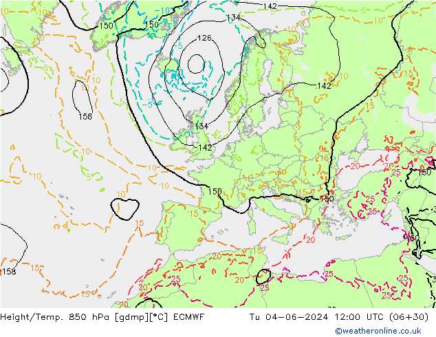 Z500/Rain (+SLP)/Z850 ECMWF mar 04.06.2024 12 UTC