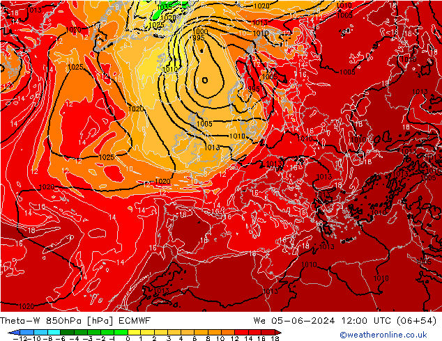 Theta-W 850hPa ECMWF Mi 05.06.2024 12 UTC