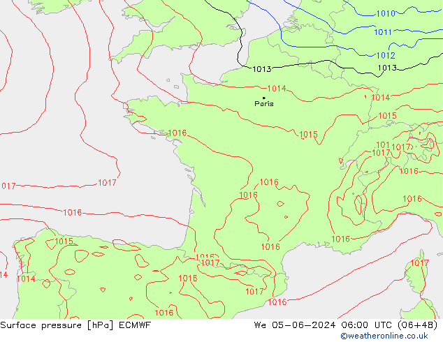 приземное давление ECMWF ср 05.06.2024 06 UTC