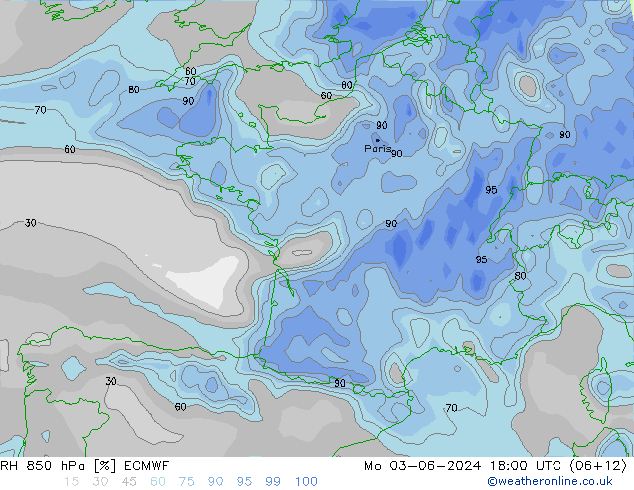 RH 850 hPa ECMWF Mo 03.06.2024 18 UTC