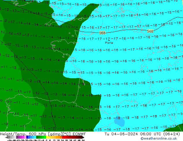 Z500/Rain (+SLP)/Z850 ECMWF Ter 04.06.2024 06 UTC