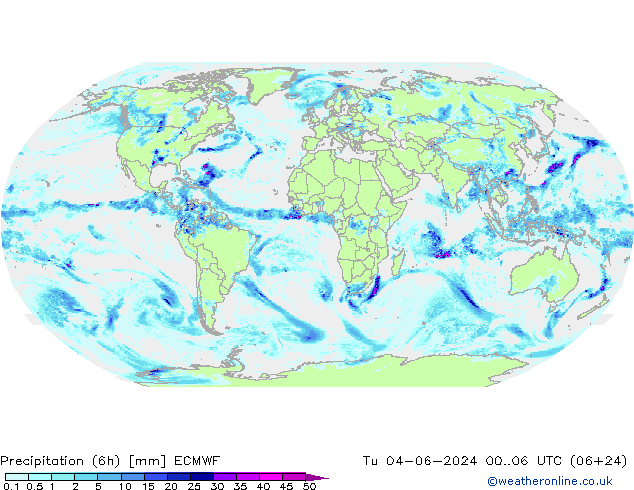 Z500/Rain (+SLP)/Z850 ECMWF wto. 04.06.2024 06 UTC