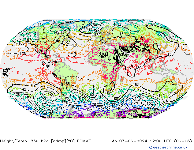 Z500/Rain (+SLP)/Z850 ECMWF Mo 03.06.2024 12 UTC