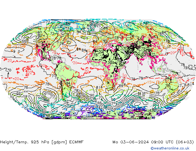 Géop./Temp. 925 hPa ECMWF lun 03.06.2024 09 UTC