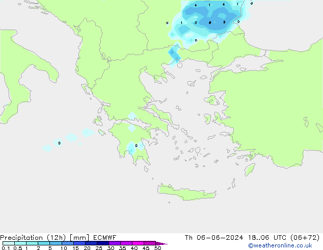 Precipitation (12h) ECMWF Th 06.06.2024 06 UTC