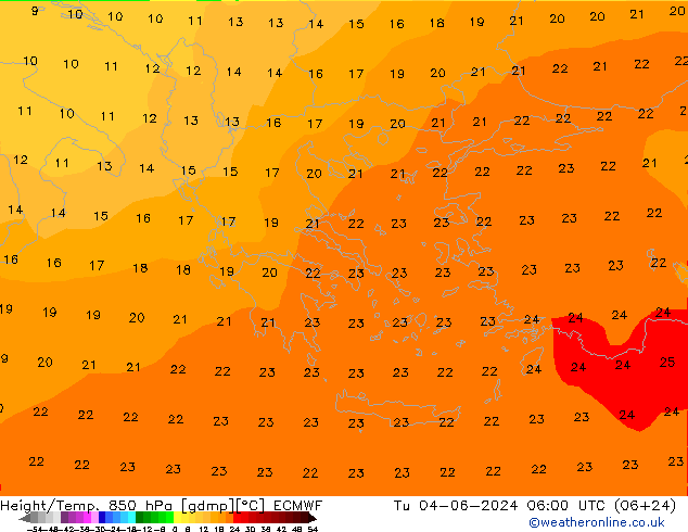 Z500/Rain (+SLP)/Z850 ECMWF Di 04.06.2024 06 UTC