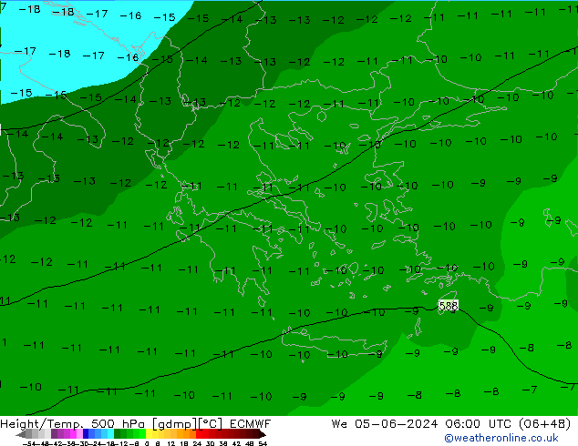 Z500/Rain (+SLP)/Z850 ECMWF Qua 05.06.2024 06 UTC