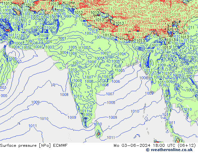 pression de l'air ECMWF lun 03.06.2024 18 UTC