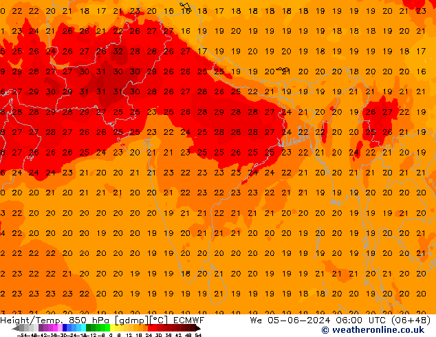 Z500/Rain (+SLP)/Z850 ECMWF  05.06.2024 06 UTC