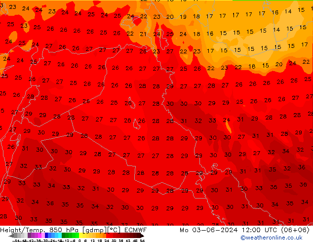 Z500/Rain (+SLP)/Z850 ECMWF Seg 03.06.2024 12 UTC