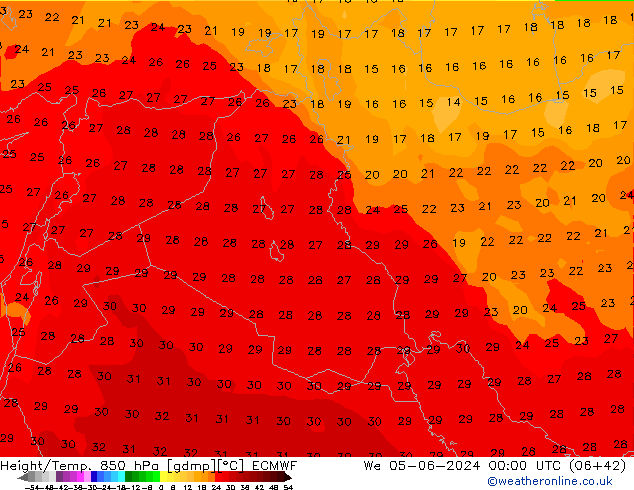 Z500/Rain (+SLP)/Z850 ECMWF  05.06.2024 00 UTC