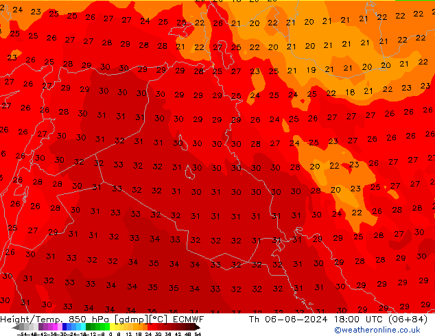 Z500/Rain (+SLP)/Z850 ECMWF Čt 06.06.2024 18 UTC