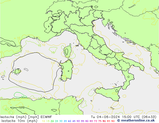 Isotachs (mph) ECMWF Tu 04.06.2024 15 UTC
