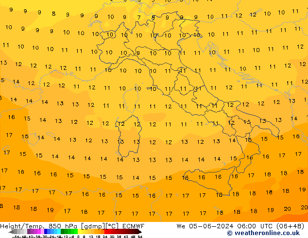 Z500/Rain (+SLP)/Z850 ECMWF mié 05.06.2024 06 UTC