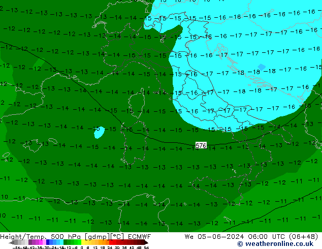 Z500/Rain (+SLP)/Z850 ECMWF We 05.06.2024 06 UTC