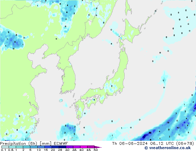 Z500/Rain (+SLP)/Z850 ECMWF чт 06.06.2024 12 UTC