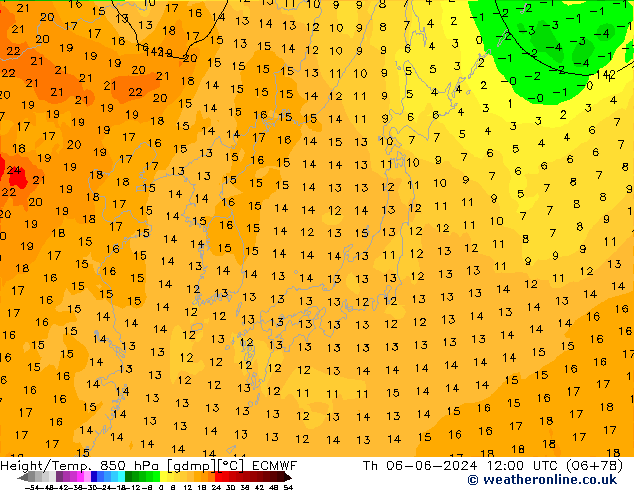 Z500/Rain (+SLP)/Z850 ECMWF чт 06.06.2024 12 UTC